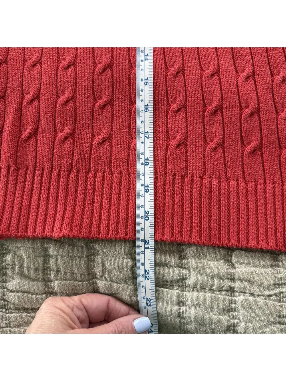 J. McLaughlin Orange/Coral Cable Knit Cotton‎ Blend Long Sleeve Sweater Wms SZ M